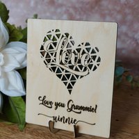 Heart Wood Card | Valentines day card | Wedding card | Anniversary Card | Wooden Card | 5th Anniversary