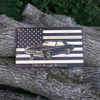 Flag | Car theme | wooden